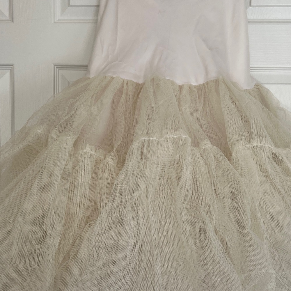 Vintage Elegant Cream A-Line layered Tulle petticoat Full Skirt waist 26" - Picture 5 of 17